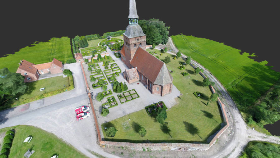 Interaktiv 3D model af Kippinge kirke. Lavet af LE34