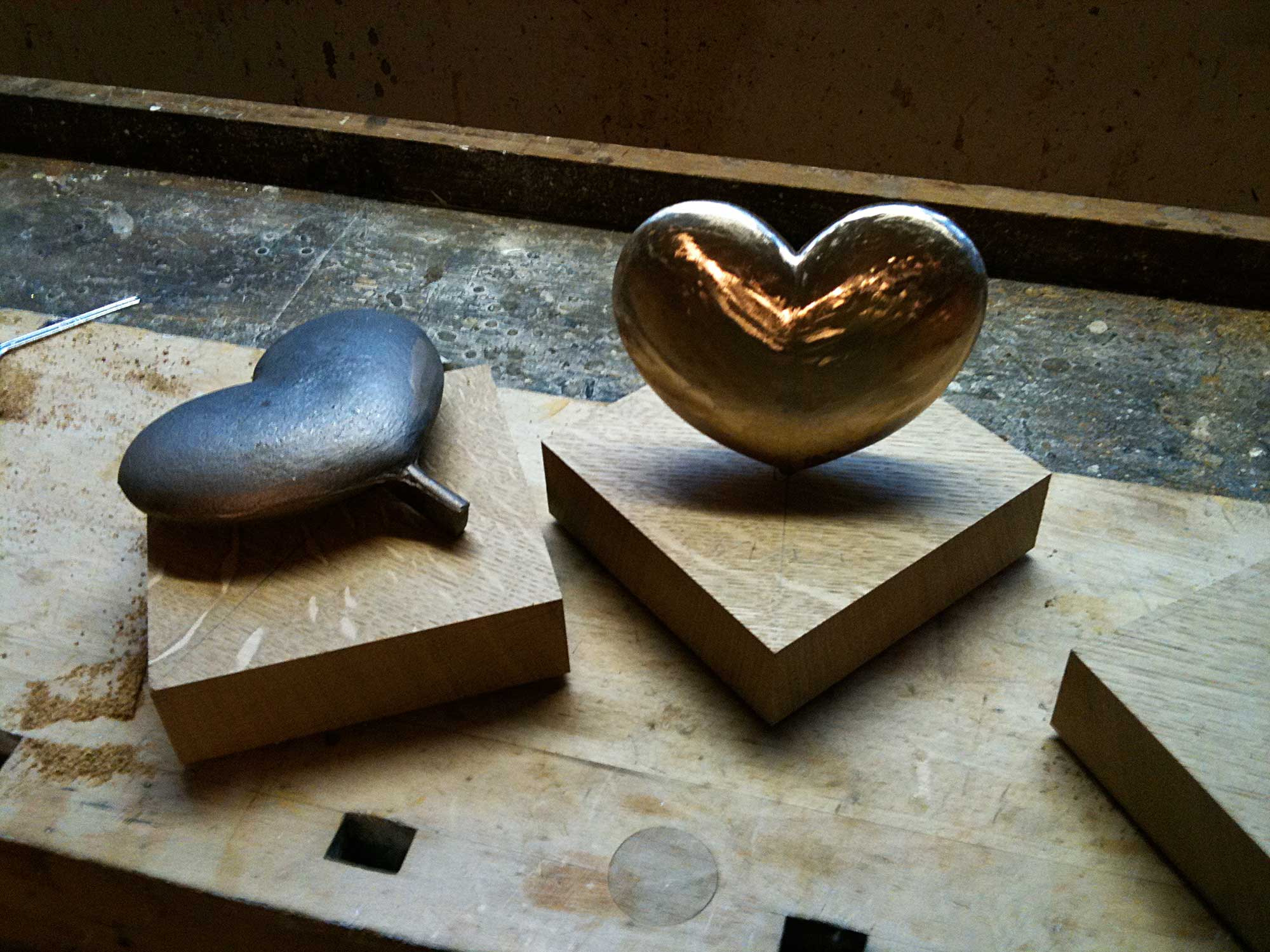 Seedorf håndlavet bronce hjerte